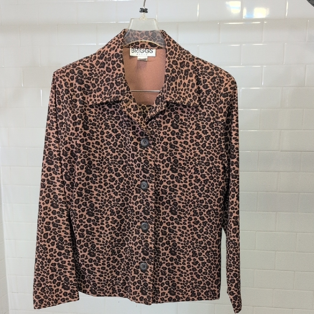 Briggs New York Leopard Print Blazer Brown and Black